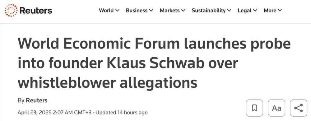 Вот оно чё Михалыч.. Всемирный экономический форум объявил о начале расследование в отношении своего основателя Клауса Шваба