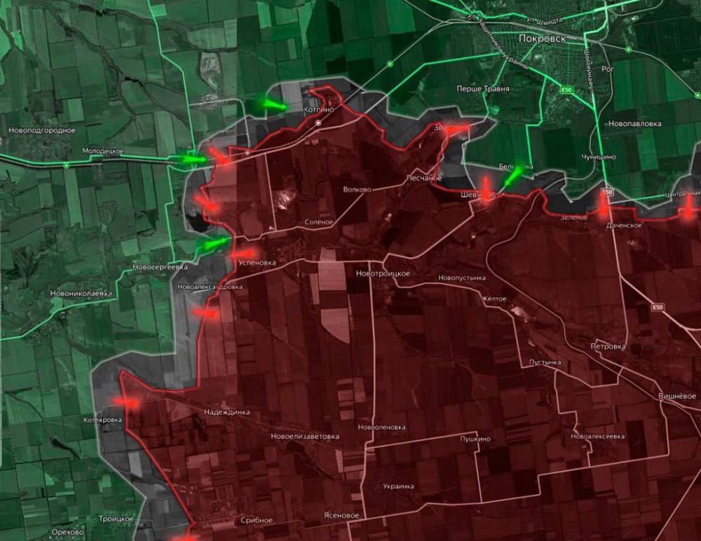 «На Покровском направлении ВС РФ приблизились к границе Днепропетровской области в районе Котляровки. До административного кордона осталась 2,5 км. Также у российской армии есть продвижение в районе соседней Успеновки и в...