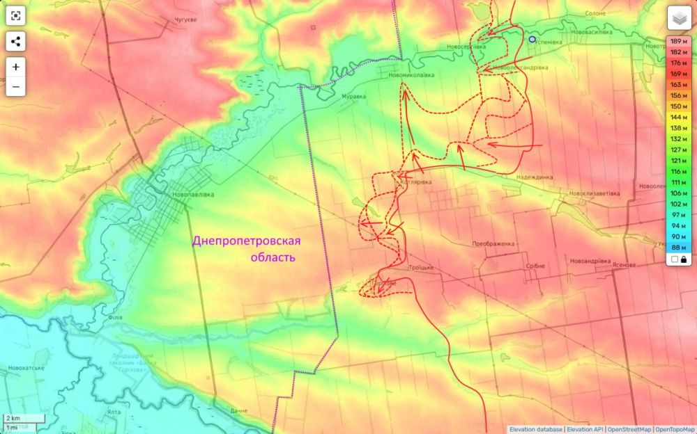 Приближение фронта к Днепропетровской области, остался один километр