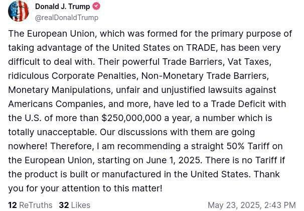 Дональд Трамп в соцсети Truth Social: