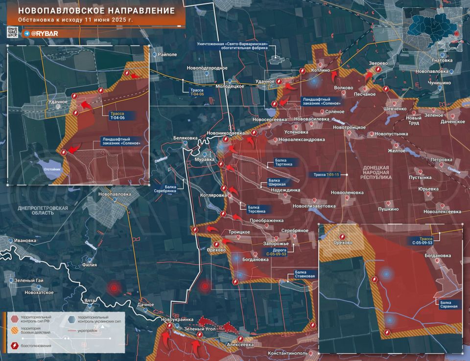Фронт катится на запад. обстановка на Новопавловском направлении к исходу дня 11 июня 2025 года