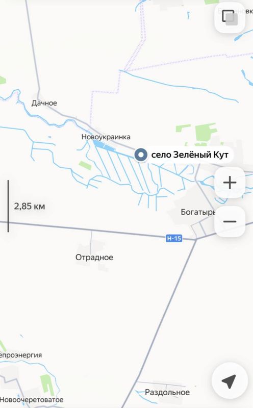 "Зафиксирован выход наших сил к границе с Днепропетровской областью по рубежу Дачное - Новоукраинка - Зелёный Кут