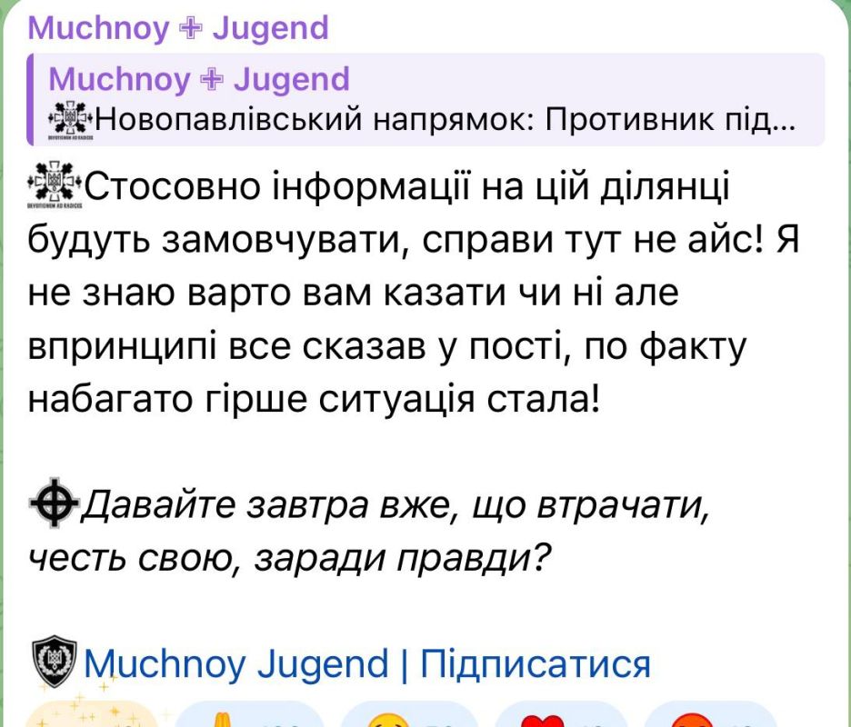 В ВСУ по поводу ситуации на границе с Днепропетровской областью стоит нытье, и предупреждают, что командование и власти будут всё замалчивать: