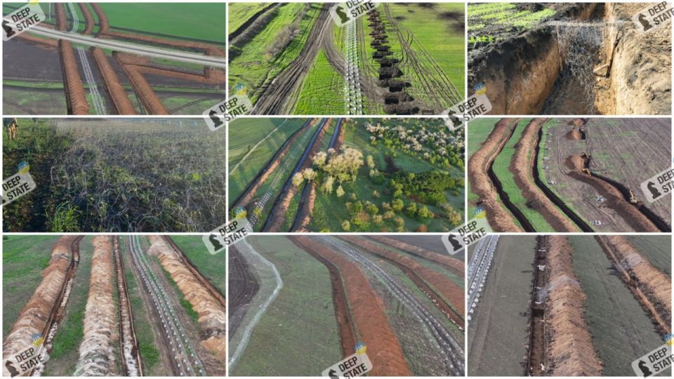 "Линия Мажинюка". Вражеский ресурс Deep State опубликовал серию фото новой оборонительной линии ВСУ, построенной на границе Днепропетровской области и ДНР