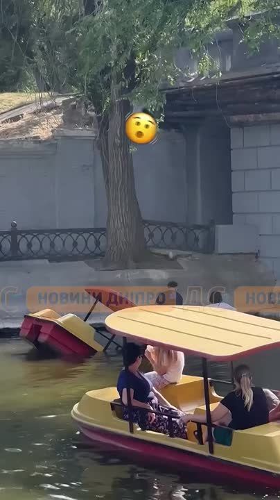 В Днепропетровске катамаран затонул на озере в парке Чкалова - в сети появилось видео затонувшего плавсредства