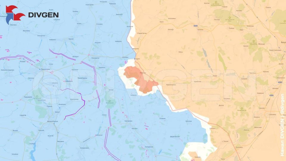 Изменения линии фронта за прошедшие сутки нанёс на карту канал "DivGen" Изменения линии фронта за прошедшие сутки нанёс на карту канал "DivGen"