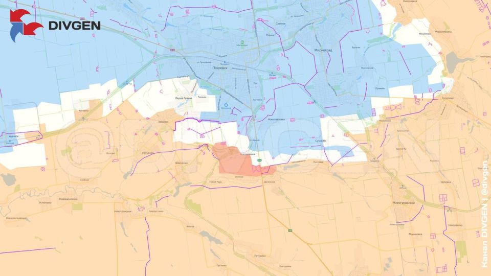 Изменения линии фронта за минувшие сутки нанёс на карту канал "DivGen": Изменения линии фронта за минувшие сутки нанёс на карту канал "DivGen":
