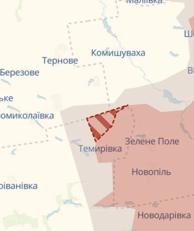 По информации украинского паблика Deep State, российские войска продвинулись на стыке Запорожской и Днепропетровской областей в районе Темировки По информации украинского паблика Deep State, российские войска продвинулись на стыке Запорожской и Днепропетровской областей в районе Темировки