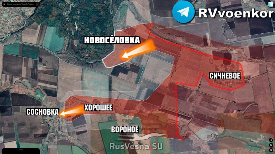 Армия России после взятия Хорошего ворвалась в Сосновку, наступая в Днепропетровской области Армия России после взятия Хорошего ворвалась в Сосновку, наступая в Днепропетровской области