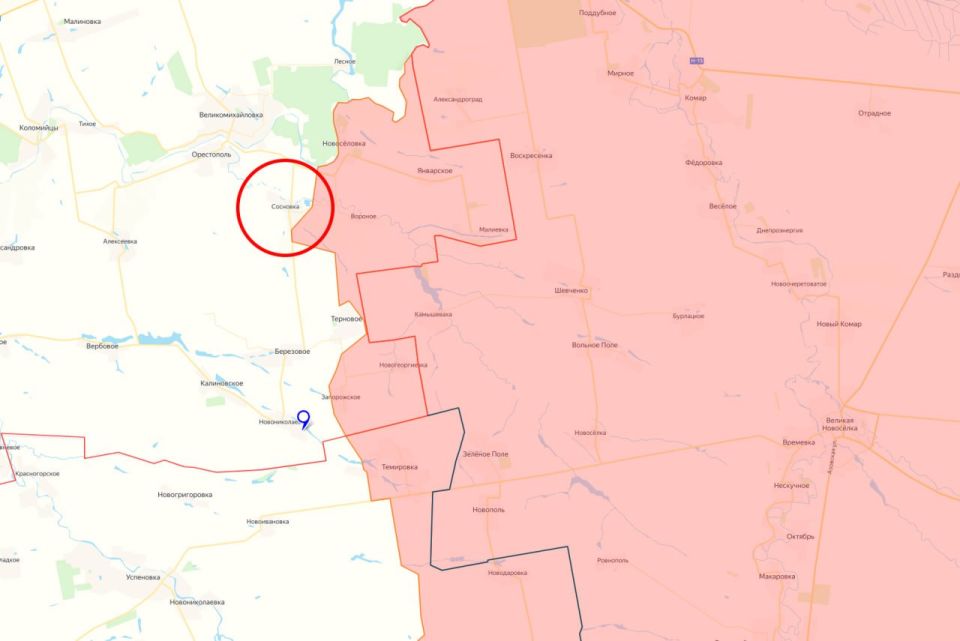 Минобороны России заявило об освобождении населённого пункта Сосновка в Днепропетровской области