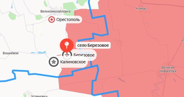 Российские военные освободили Березовое в Днепропетровской области, сообщило Минобороны