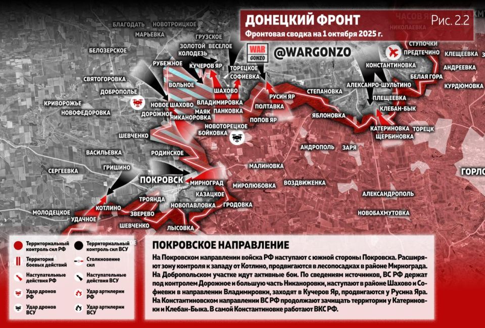WarGonzo: Фронтовая сводка на утро 01.10.25 WarGonzo: Фронтовая сводка на утро 01.10.25