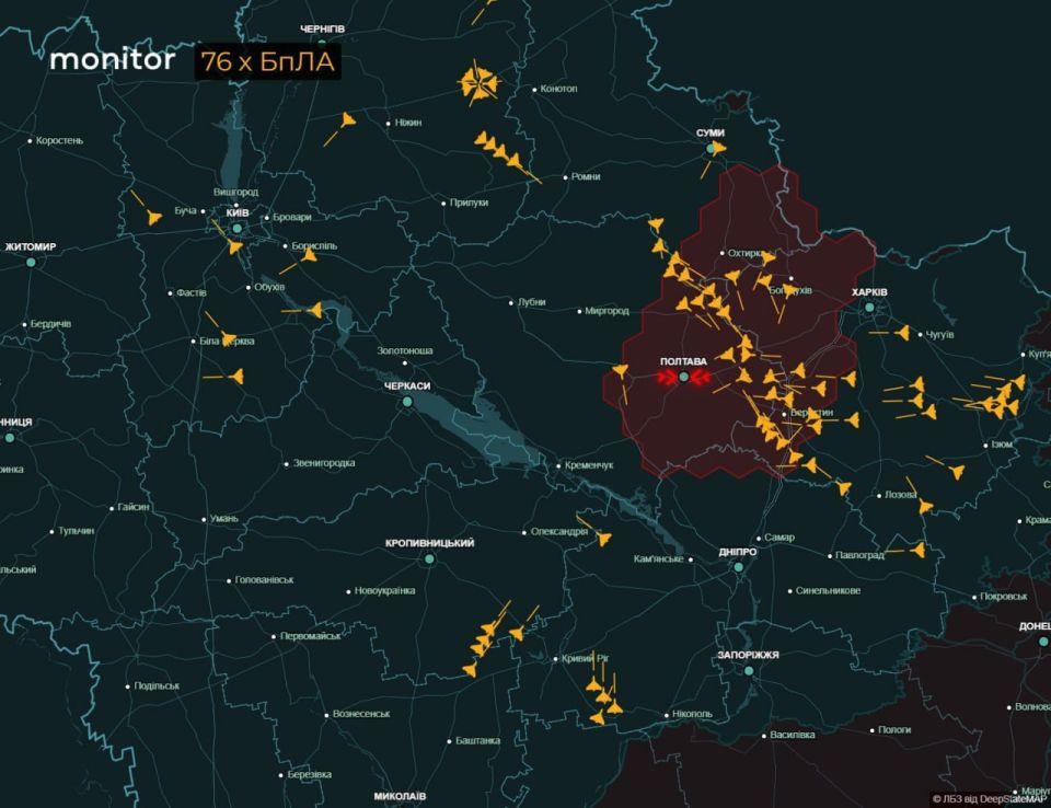 Всего за ночь по подсчётам противника по целям на территории 404 было применено до 300 дальнобойных дронов, 17 крылатых и 7 баллистических ракет