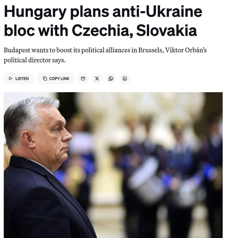 По данным Politico, Венгрия вынашивает идею создать некий "антиукраинский союз" вместе с Чехией и Словакией