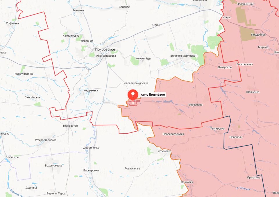 Министерство обороны России сообщает об освобождении населенного пункта Вишневое Днепропетровской области