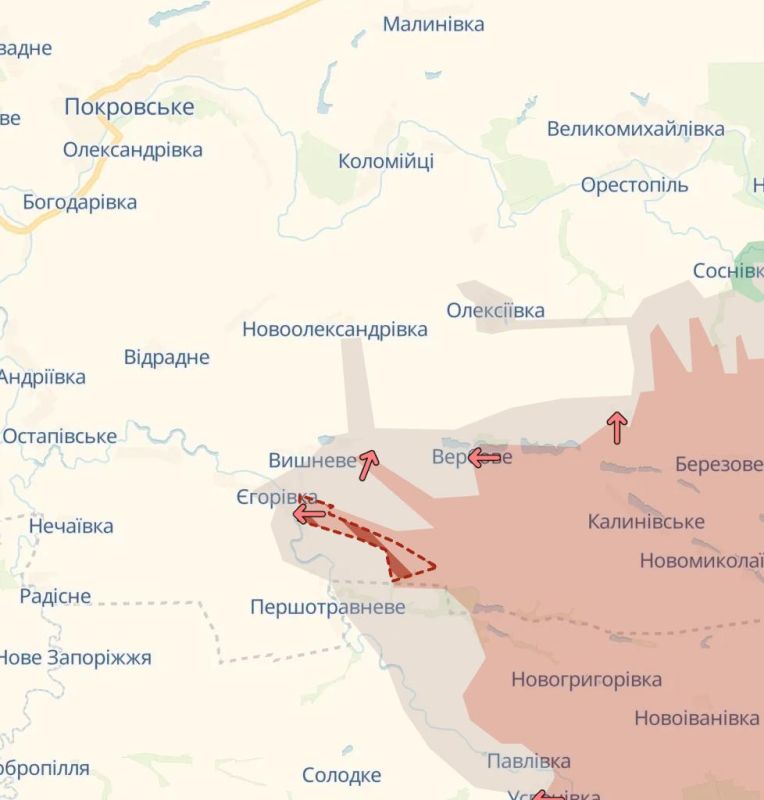 Армия РФ продвинулась в Днепропетровской области южнее Покровского и на границе Харьковской области, соединив свой плацдарм в Меловом с основными освобождёнными территориями - данные сообщает Deep State