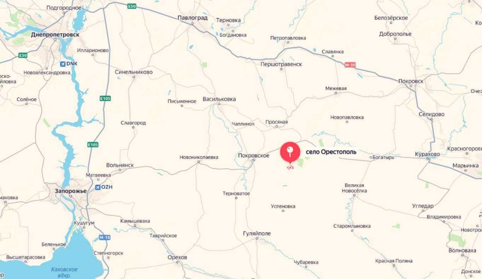 Южно-Днепропетровское направление: продвижение российских сил к Орестополю