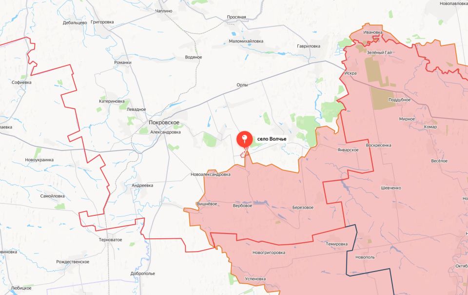 Министерство обороны России сообщает об освобождении населенного пункта Волчье Днепропетровской области