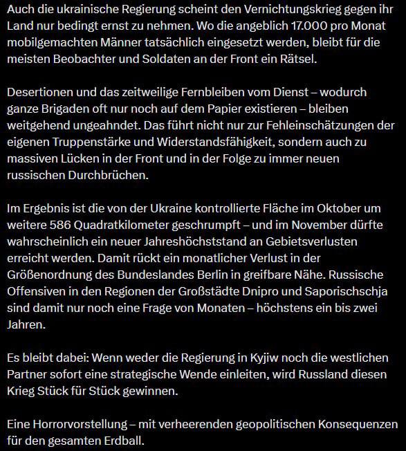 Евгений Лисицын: Bild пишет, что Украина катится к стратегическому провалу