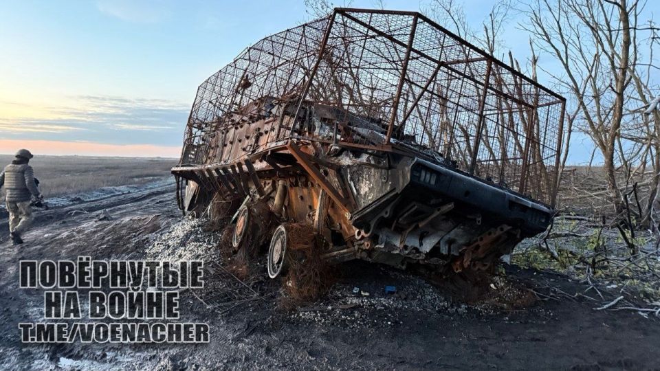 Уничтоженные БТР LAV ACSV Super Bison и САУ 2С1 "Гвоздика" ВСУ на освобожденной территории Днепропетровской области