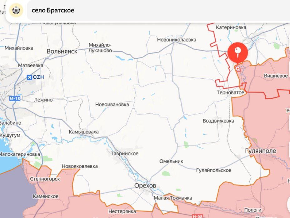 Два майора: Освобожден н.п. Братское Днепропетровской области, докладывает @voin_dv