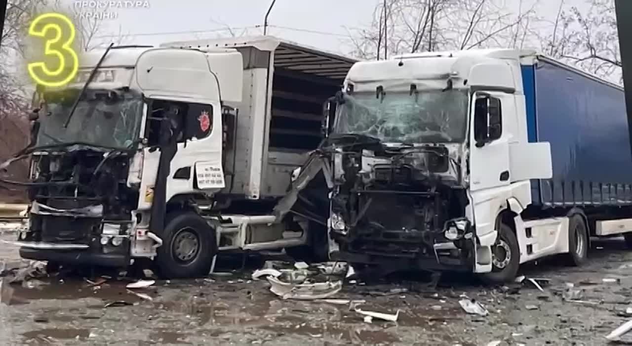 Аннигиляция грузовиков ВСУ в Никополе Днепропетровской области