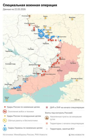 Спецоперация. Обстановка и главные события на 22 марта: