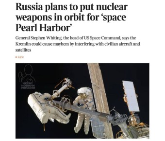 Российская Федерация прорабатывает сценарий размещения ядерного оружия на околоземной орбите, предполагающий возможность выведения из строя значительной части спутниковых группировок