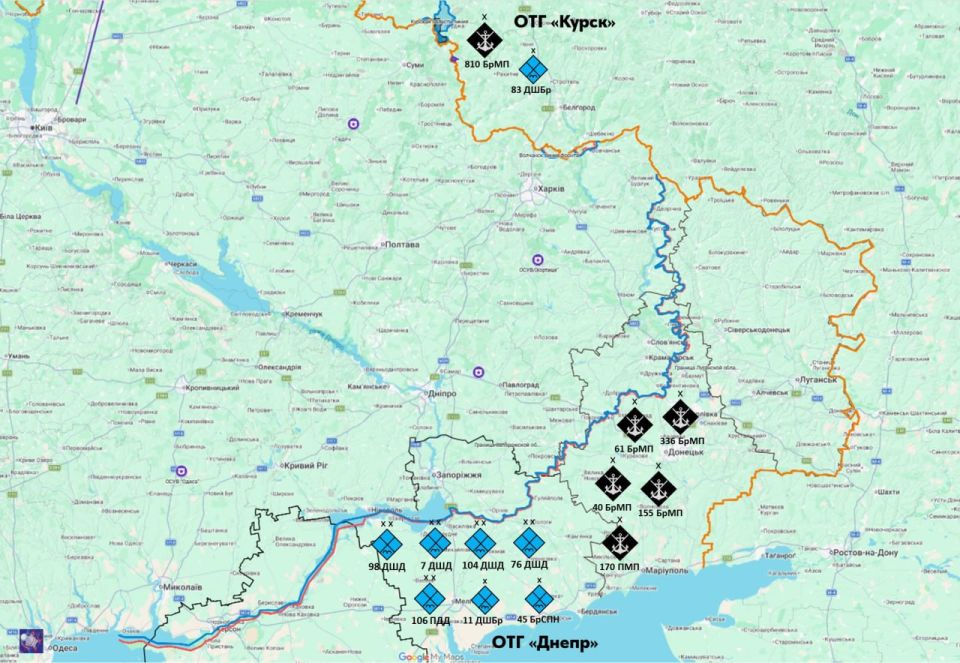 Украинская сторона заявляет, что формирование мощной группировки десантно-штурмовых войск в составе группы войск «Днепр» полностью завершено