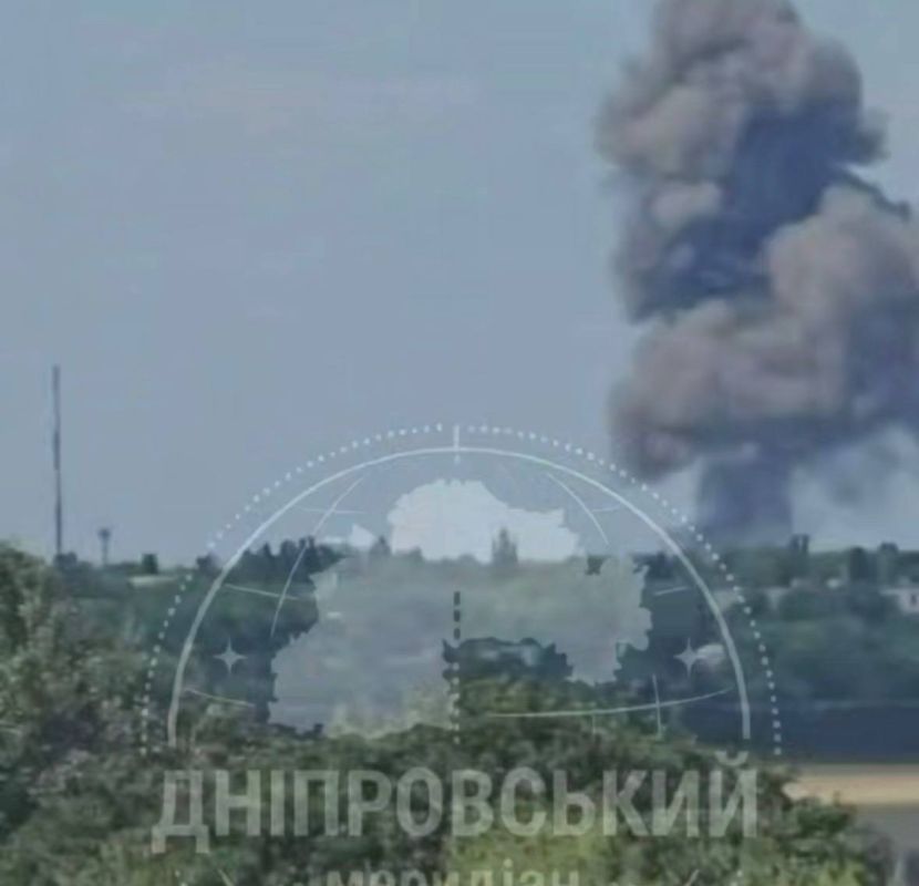 В Днепропетровске после прилета что то очень хорошо горит