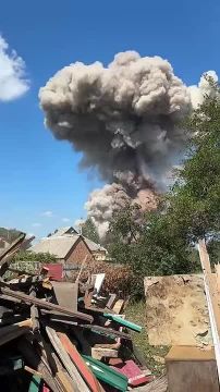 Чингис Дамбиев: Видео из села Песчанка Днепропетровской области, где 25 августа взорвался склад БК боевиков украинских формирований, расположенный рядом с домами